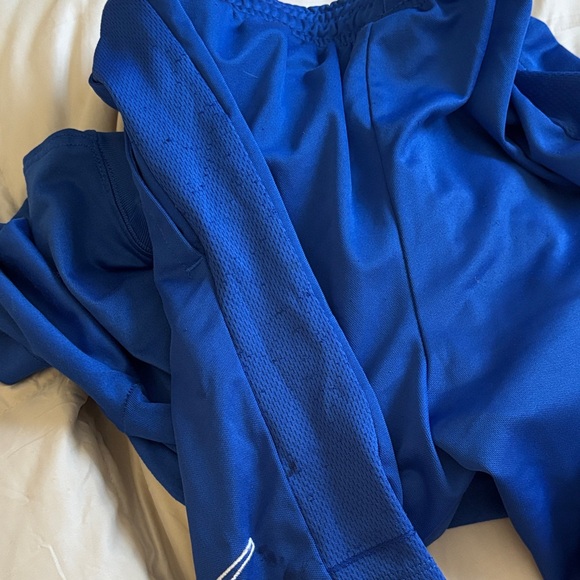 Nike Dri-fit Athletic Shirt Shorts Matching Set Vibrant Blue White Swoosh Sm/Med - Picture 8 of 11